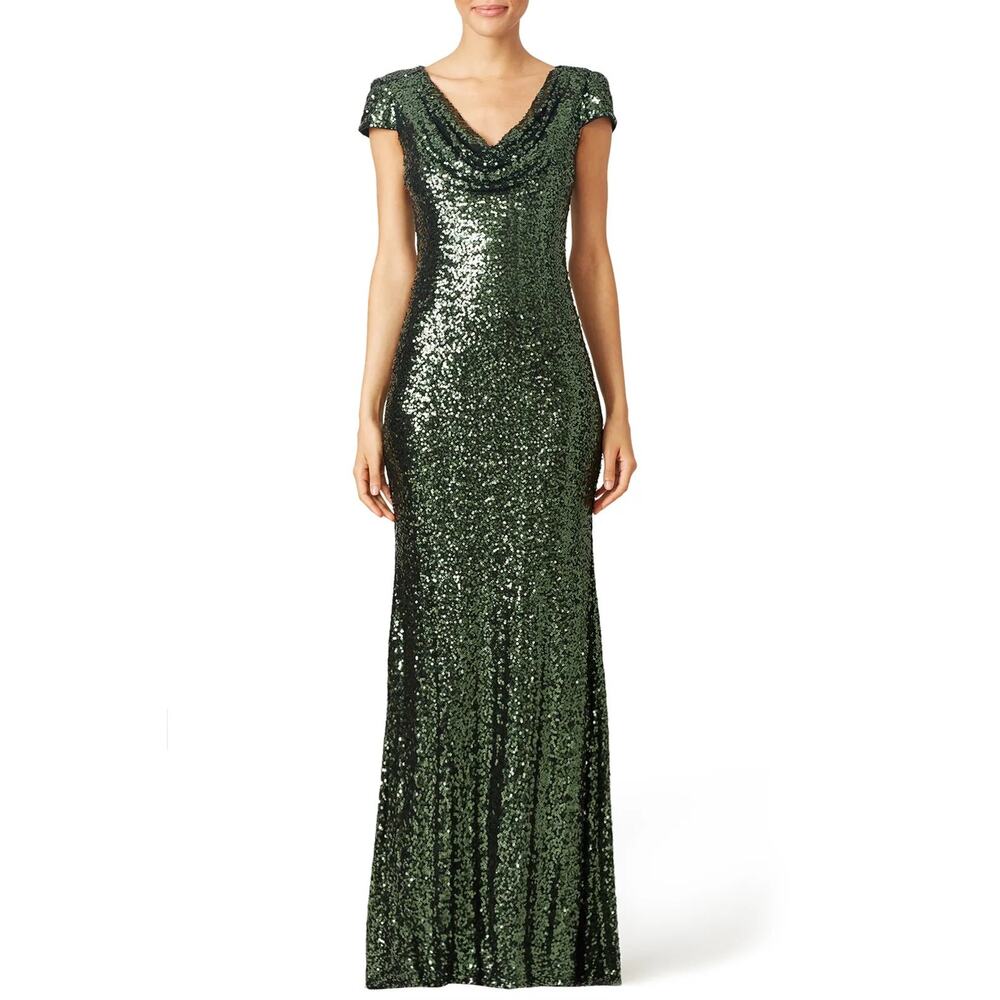 Badgley Mischka Sparkling Green Midi Dress